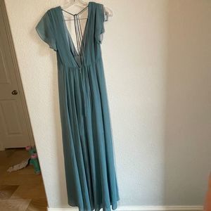 Show me your mumu womens extra small‎ dress sage green Faye flutter maxi dress